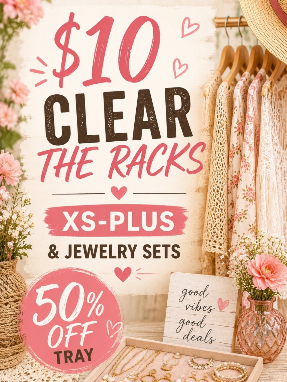 🐬$10 CLEAR THE RACKS XS-PLUS & JEWELRY SETS-50% OFF TRAY🐬